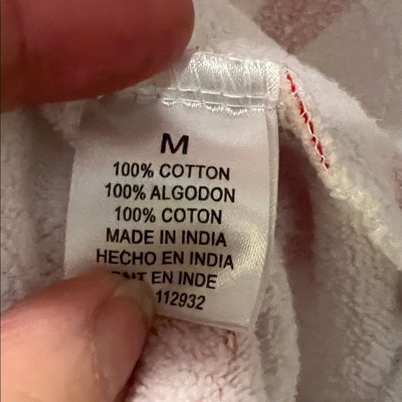 White Cropped Sweatshirt with Red Hearts Design Sz M - Picture 5 of 5